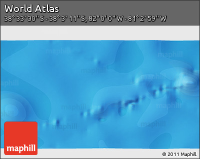 Political 3D Map of the Area around 38° 18' 21" S, 81° 31' 30" W