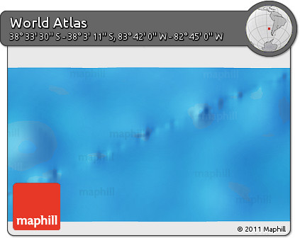 Shaded Relief 3D Map of the Area around 38° 18' 21" S, 83° 13' 29" W