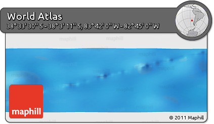 Shaded Relief Panoramic Map of the Area around 38° 18' 21" S, 83° 13' 29" W