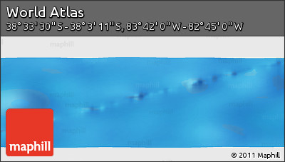 Shaded Relief Panoramic Map of the Area around 38° 18' 21" S, 83° 13' 29" W