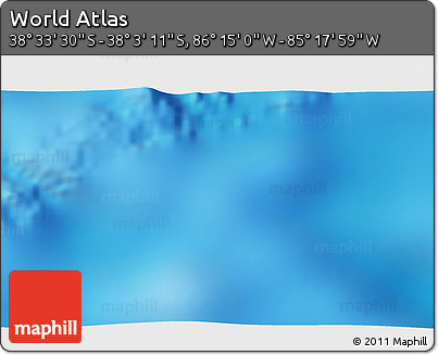 Physical 3D Map of the Area around 38° 18' 21" S, 85° 46' 30" W