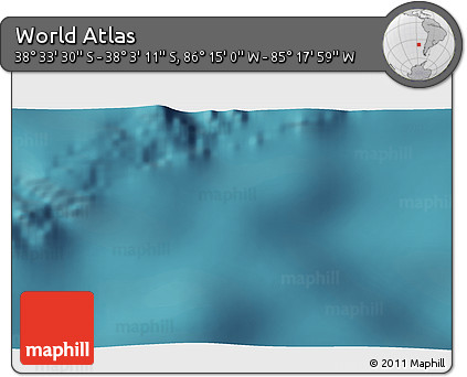 Satellite 3D Map of the Area around 38° 18' 21" S, 85° 46' 30" W