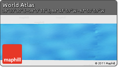 Physical Panoramic Map of the Area around 38° 18' 21" S, 88° 19' 29" W