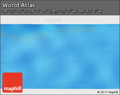 Physical 3D Map of the Area around 38° 18' 21" S, 89° 10' 30" W