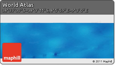 Physical Panoramic Map of the Area around 38° 18' 21" S, 8° 34' 29" E