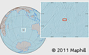 Gray Location Map of the area around 38° 18' 21" S, 91° 52' 30" E, hill shading