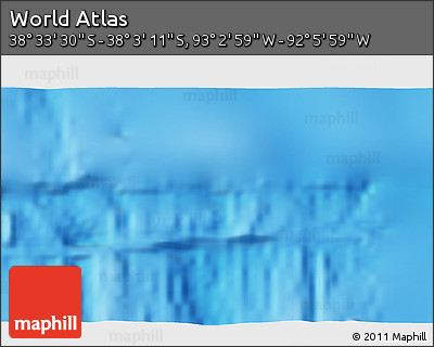 Physical 3D Map of the Area around 38° 18' 21" S, 92° 34' 29" W