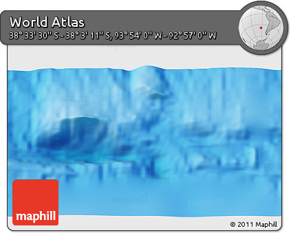 Physical 3D Map of the Area around 38° 18' 21" S, 93° 25' 30" W