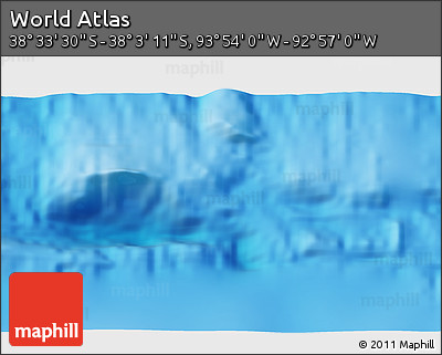 Physical 3D Map of the Area around 38° 18' 21" S, 93° 25' 30" W