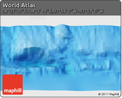 Physical 3D Map of the Area around 38° 18' 21" S, 93° 25' 30" W