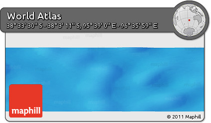 Physical Panoramic Map of the Area around 38° 18' 21" S, 96° 7' 30" E
