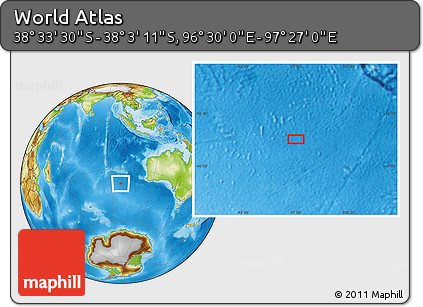 Physical Location Map of the Area around 38° 18' 21" S, 96° 58' 29" E