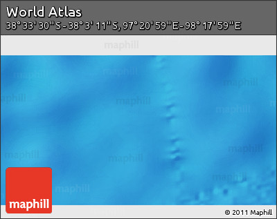 Physical 3D Map of the Area around 38° 18' 21" S, 97° 49' 29" E