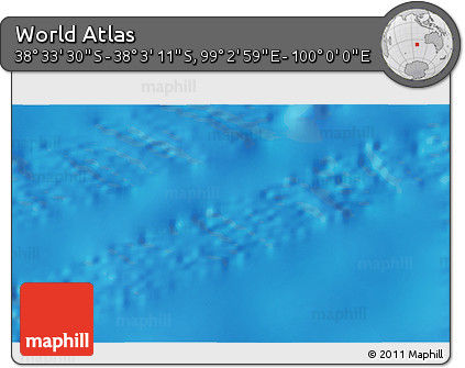 Physical 3D Map of the Area around 38° 18' 21" S, 99° 31' 30" E