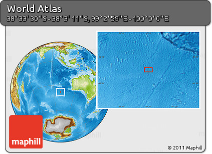 Physical Location Map of the Area around 38° 18' 21" S, 99° 31' 30" E