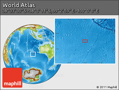 Physical Location Map of the Area around 38° 18' 21" S, 99° 31' 30" E