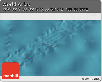 Satellite 3D Map of the Area around 38° 45' 25" S, 100° 22' 30" E