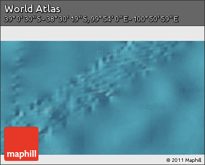 Satellite 3D Map of the Area around 38° 45' 25" S, 100° 22' 30" E