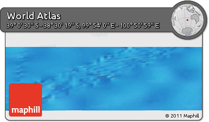 Physical Panoramic Map of the Area around 38° 45' 25" S, 100° 22' 30" E