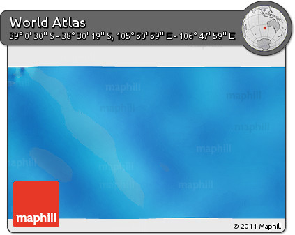 Physical 3D Map of the Area around 38° 45' 25" S, 106° 19' 29" E