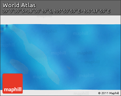 Physical 3D Map of the Area around 38° 45' 25" S, 106° 19' 29" E