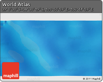 Physical 3D Map of the Area around 38° 45' 25" S, 106° 19' 29" E