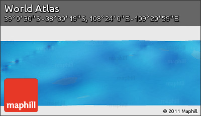 Physical Panoramic Map of the Area around 38° 45' 25" S, 108° 52' 30" E
