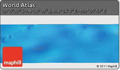 Physical Panoramic Map of the Area around 38° 45' 25" S, 108° 52' 30" E
