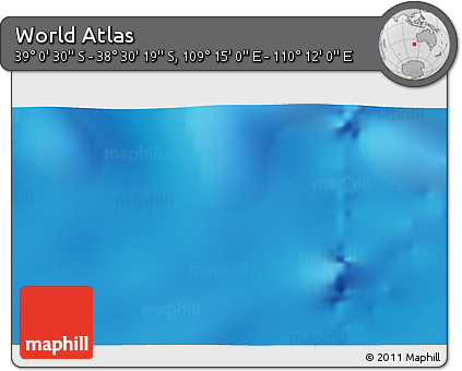 Physical 3D Map of the Area around 38° 45' 25" S, 109° 43' 29" E