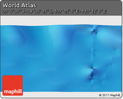 Physical 3D Map of the Area around 38° 45' 25" S, 109° 43' 29" E
