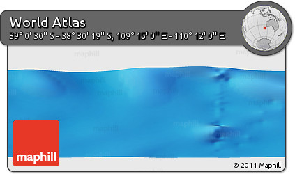 Physical Panoramic Map of the Area around 38° 45' 25" S, 109° 43' 29" E