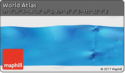 Physical Panoramic Map of the Area around 38° 45' 25" S, 109° 43' 29" E