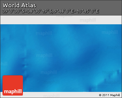 Shaded Relief 3D Map of the Area around 38° 45' 25" S, 10° 16' 30" E