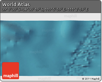 Satellite 3D Map of the Area around 38° 45' 25" S, 110° 34' 29" E