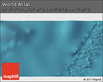 Satellite 3D Map of the Area around 38° 45' 25" S, 110° 34' 29" E