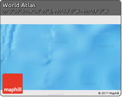 Physical 3D Map of the Area around 38° 45' 25" S, 110° 25' 30" W