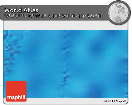 Physical 3D Map of the Area around 38° 45' 25" S, 111° 25' 30" E