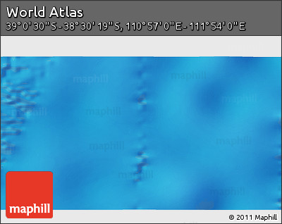 Physical 3D Map of the Area around 38° 45' 25" S, 111° 25' 30" E