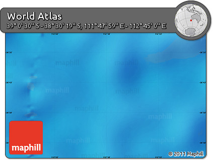Physical Map of the Area around 38° 45' 25" S, 112° 16' 30" E