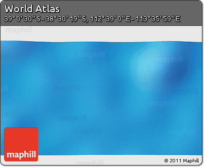 Shaded Relief 3D Map of the Area around 38° 45' 25" S, 113° 7' 30" E