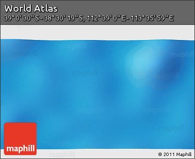 Shaded Relief 3D Map of the Area around 38° 45' 25" S, 113° 7' 30" E