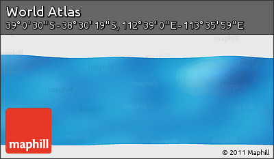 Physical Panoramic Map of the Area around 38° 45' 25" S, 113° 7' 30" E