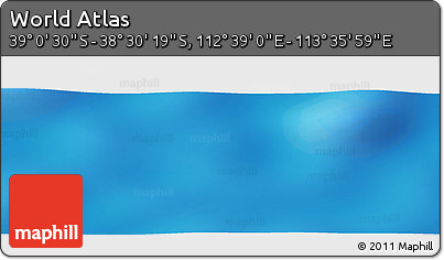 Physical Panoramic Map of the Area around 38° 45' 25" S, 113° 7' 30" E