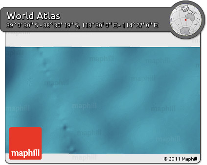 Satellite 3D Map of the Area around 38° 45' 25" S, 113° 58' 29" E