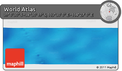 Physical Panoramic Map of the Area around 38° 45' 25" S, 113° 58' 29" E