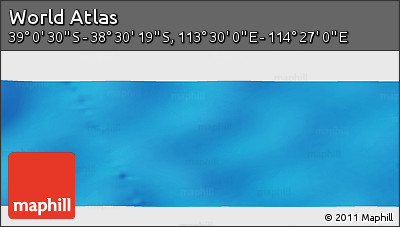 Physical Panoramic Map of the Area around 38° 45' 25" S, 113° 58' 29" E