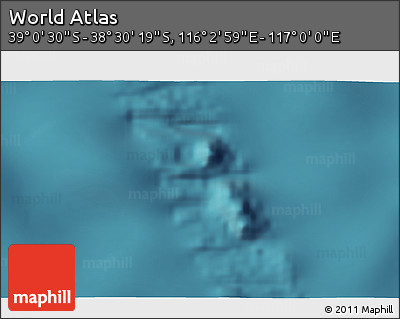 Satellite 3D Map of the Area around 38° 45' 25" S, 116° 31' 30" E