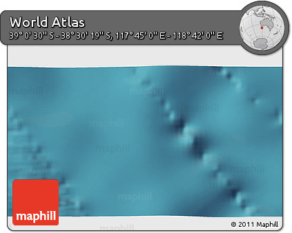 Satellite 3D Map of the Area around 38° 45' 25" S, 118° 13' 29" E