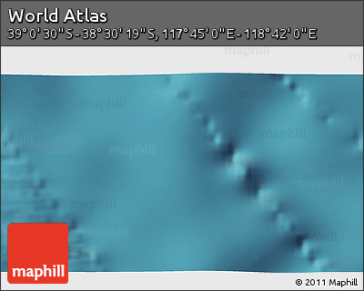 Satellite 3D Map of the Area around 38° 45' 25" S, 118° 13' 29" E