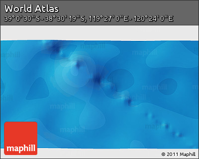 Political 3D Map of the Area around 38° 45' 25" S, 119° 55' 30" E